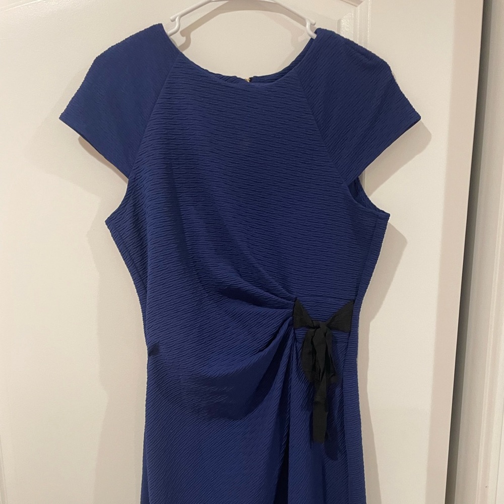 Taylor Royal Blue Short Sleeve Midi Dress with Side Tie